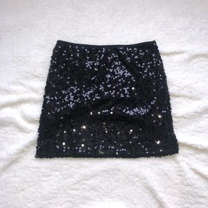 Black sequin mini skirt